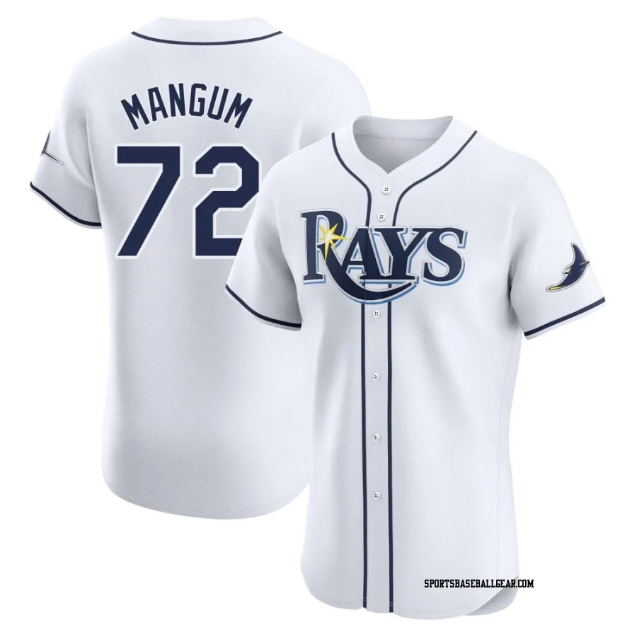 Jake Mangum Men's Tampa Bay Rays White Elite Home Jersey