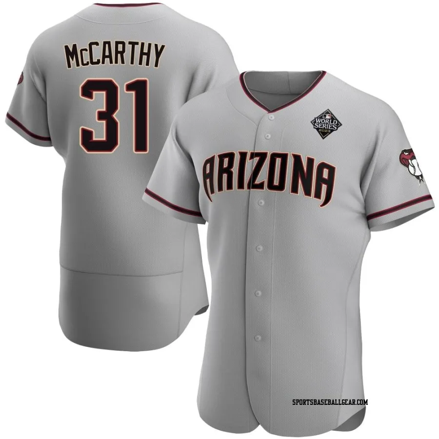 Jake McCarthy Men's Arizona Diamondbacks Gray Authentic Road 2023 World Series Jersey