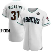 Jake McCarthy Men's Arizona Diamondbacks White Authentic Teal Alternate 2023 World Series Jersey