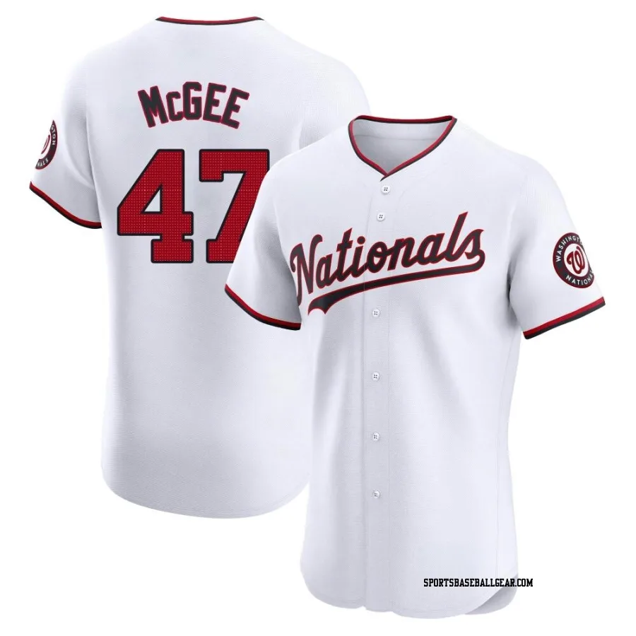 Jake McGee Men's Washington Nationals White Elite Home Jersey