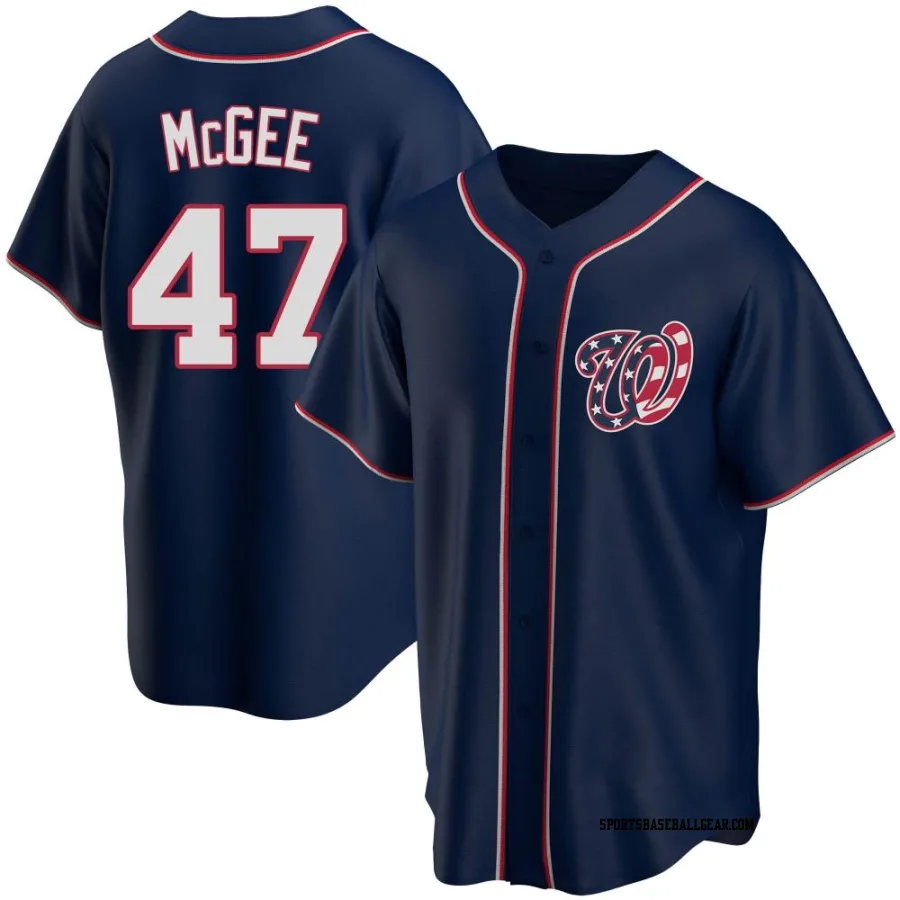 Jake McGee Youth Washington Nationals Navy Replica Alternate Team Jersey