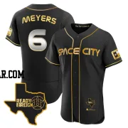 Jake Meyers Men's Houston Astros Black/Gold Authentic 2023 Space City Ready 2 Reign Flex Base Jersey