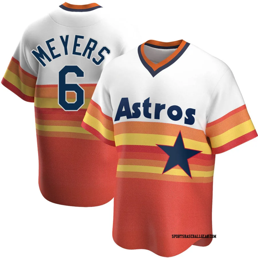 Jake Meyers Men's Houston Astros White Replica Home Cooperstown Collection Jersey