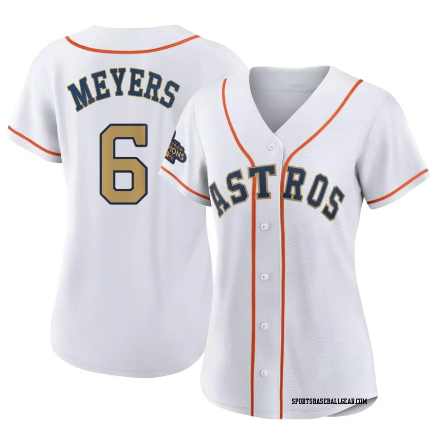 Jake Meyers Women's Houston Astros Gold Authentic White 2023 Collection Jersey