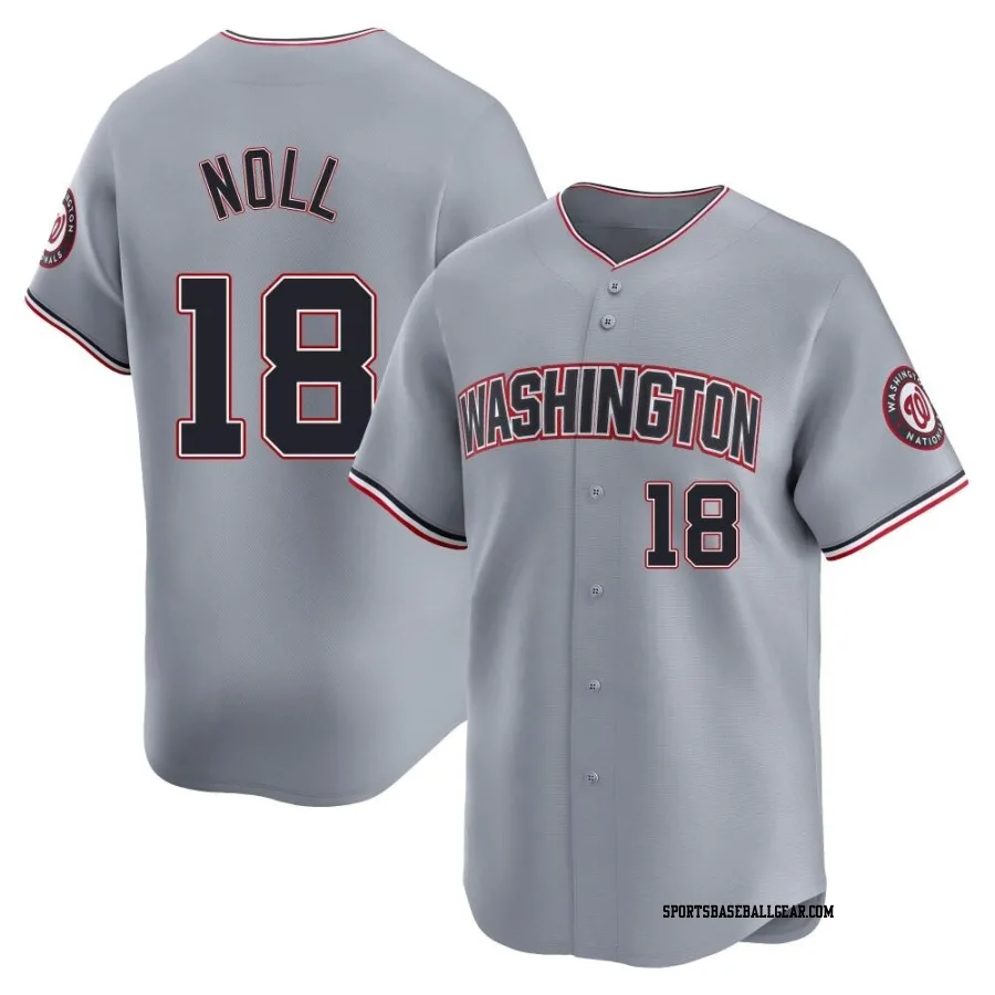 Jake Noll Men's Washington Nationals Gray Limited Road Jersey