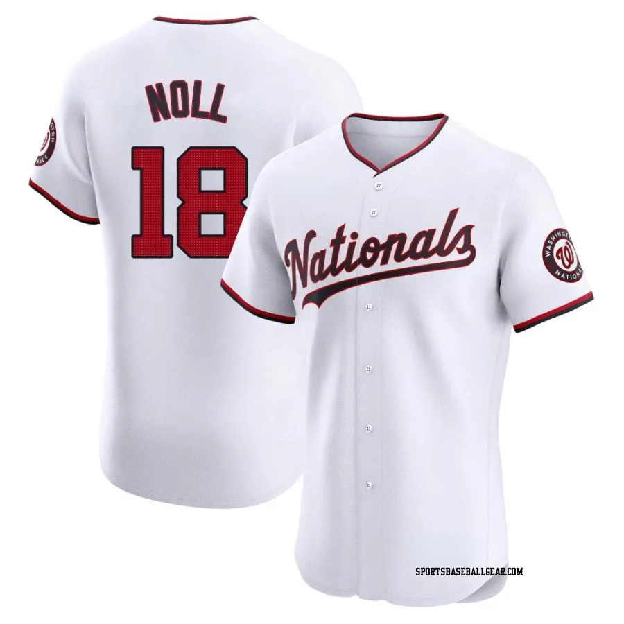 Jake Noll Men's Washington Nationals White Elite Home Jersey