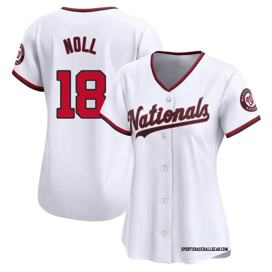 Jake Noll Women's Washington Nationals White Limited Home Jersey