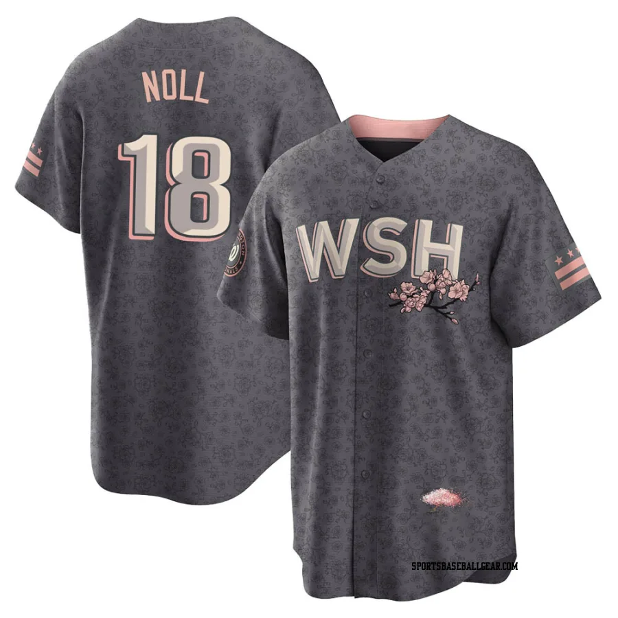 Jake Noll Youth Washington Nationals Gray Replica 2022 City Connect Jersey