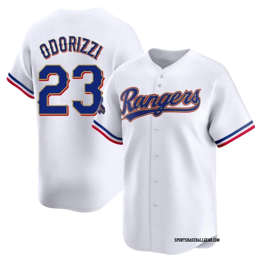 Jake Odorizzi Men's Texas Rangers Gold Limited White 2024 Collection Jersey