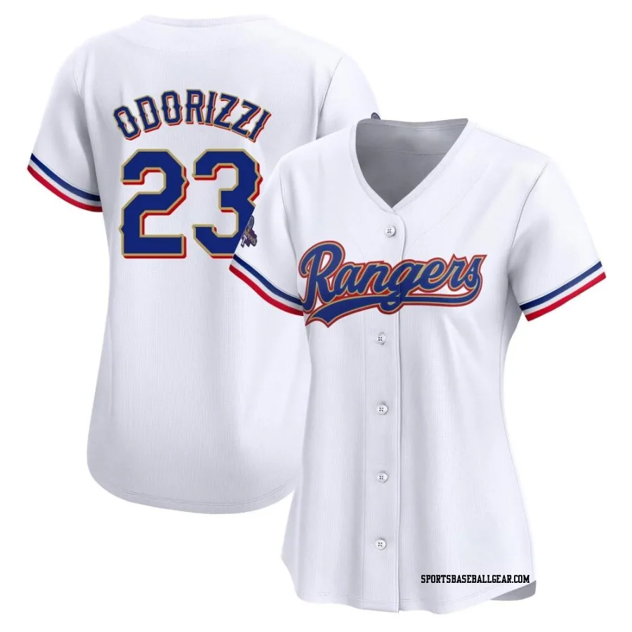 Jake Odorizzi Women's Texas Rangers Gold Limited White 2024 Collection Jersey