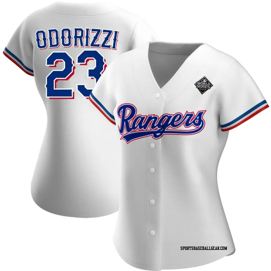 Jake Odorizzi Women's Texas Rangers White Authentic Home 2023 World Series Jersey