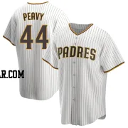 Jake Peavy Men's San Diego Padres White/Brown Replica Home Jersey