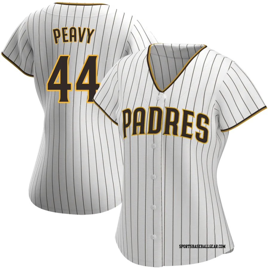 Jake Peavy Women's San Diego Padres White/Brown Replica Home Jersey