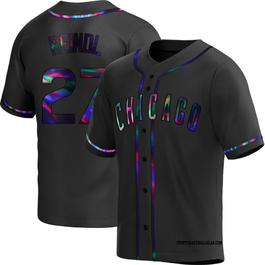 Jake Reindl Men's Chicago Cubs Black Holographic Replica Alternate Jersey