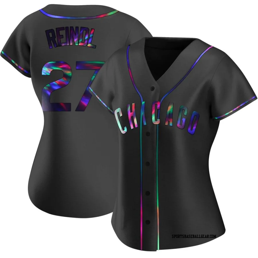 Jake Reindl Women's Chicago Cubs Black Holographic Replica Alternate Jersey