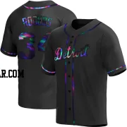 Jake Rogers Men's Detroit Tigers Black Holographic Replica Alternate Jersey