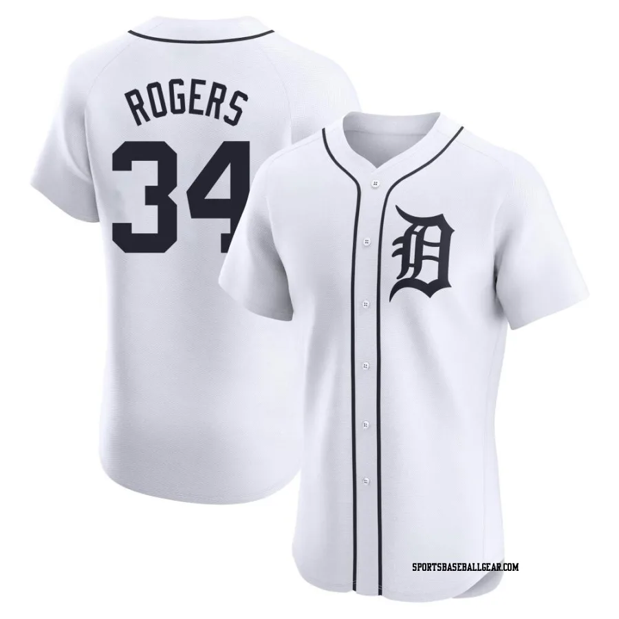 Jake Rogers Men's Detroit Tigers White Elite Home Jersey