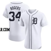 Jake Rogers Men's Detroit Tigers White Elite Home Patch Jersey