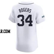 Jake Rogers Men's Detroit Tigers White Elite Home Patch Jersey