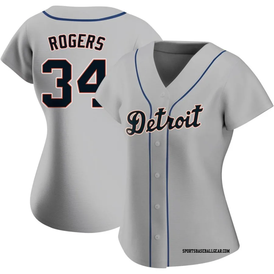 Jake Rogers Women's Detroit Tigers Gray Replica Road Jersey