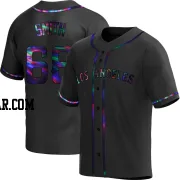 Jake Smith Men's Los Angeles Angels Black Holographic Replica Alternate Jersey