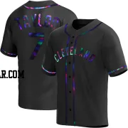 Jake Taylor Men's Cleveland Guardians Black Holographic Replica Alternate Jersey