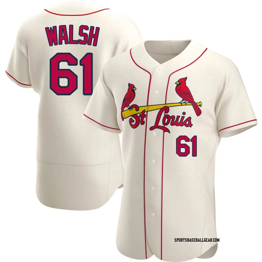 Jake Walsh Men's St. Louis Cardinals Cream Authentic Alternate Jersey