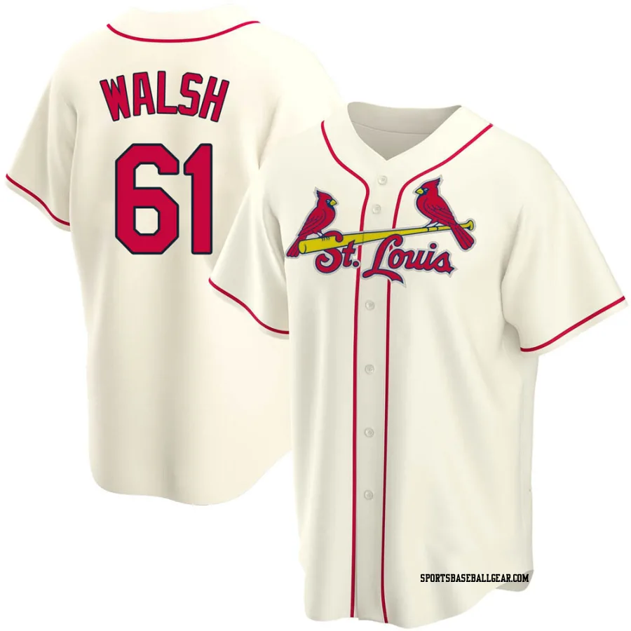 Jake Walsh Men's St. Louis Cardinals Cream Replica Alternate Jersey