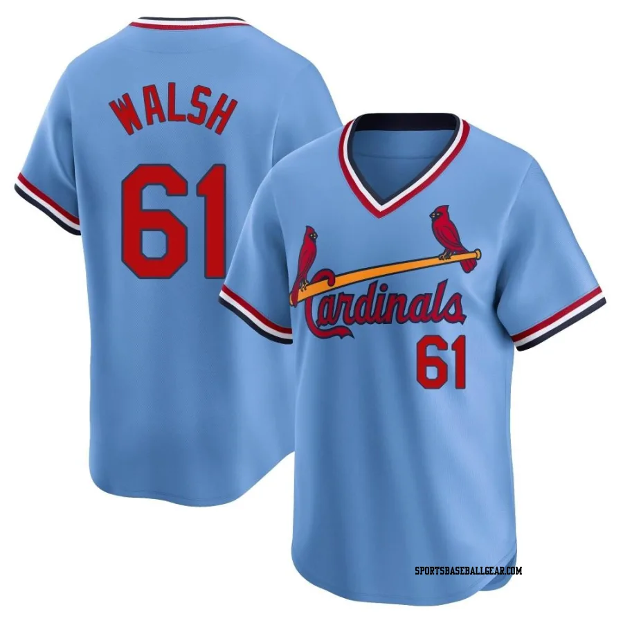 Jake Walsh Men's St. Louis Cardinals Light Blue Limited Cooperstown Collection Jersey