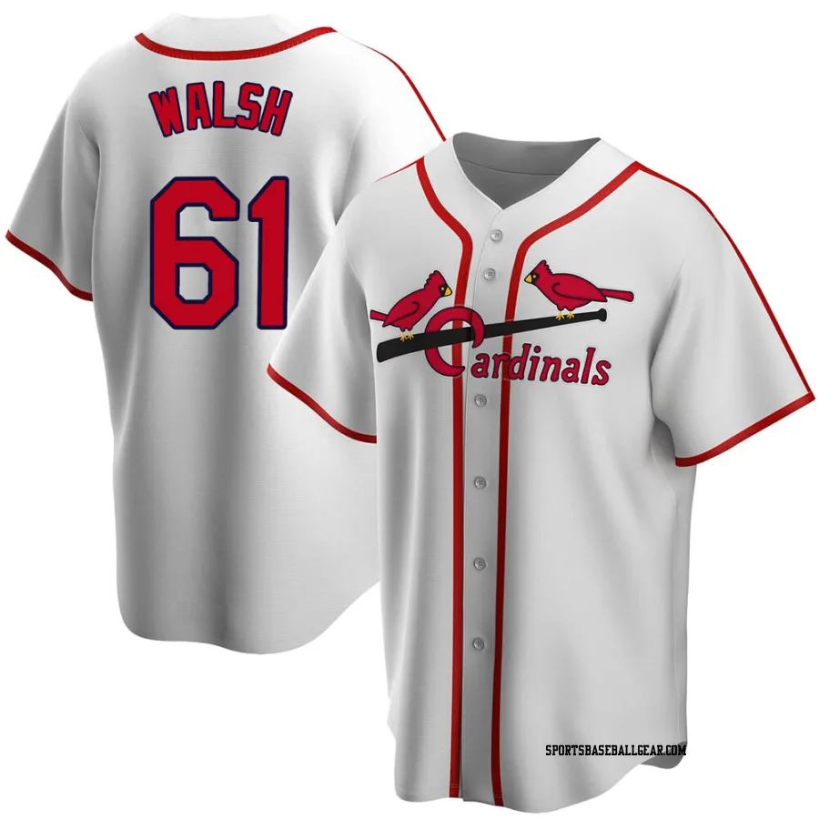 Jake Walsh Men's St. Louis Cardinals White Home Cooperstown Collection Jersey