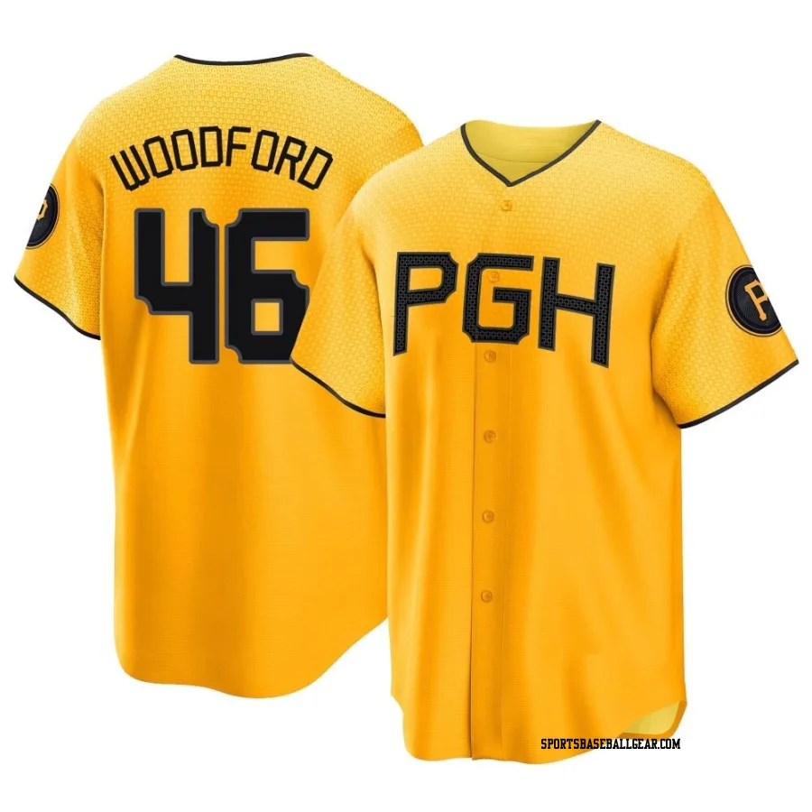 Jake Woodford Men's Pittsburgh Pirates Gold Replica 2023 City Connect Jersey