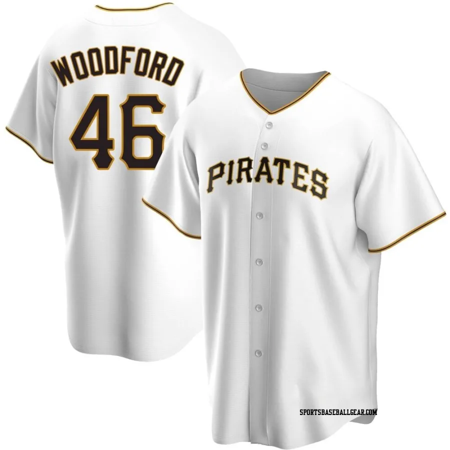 Jake Woodford Men's Pittsburgh Pirates White Replica Home Jersey