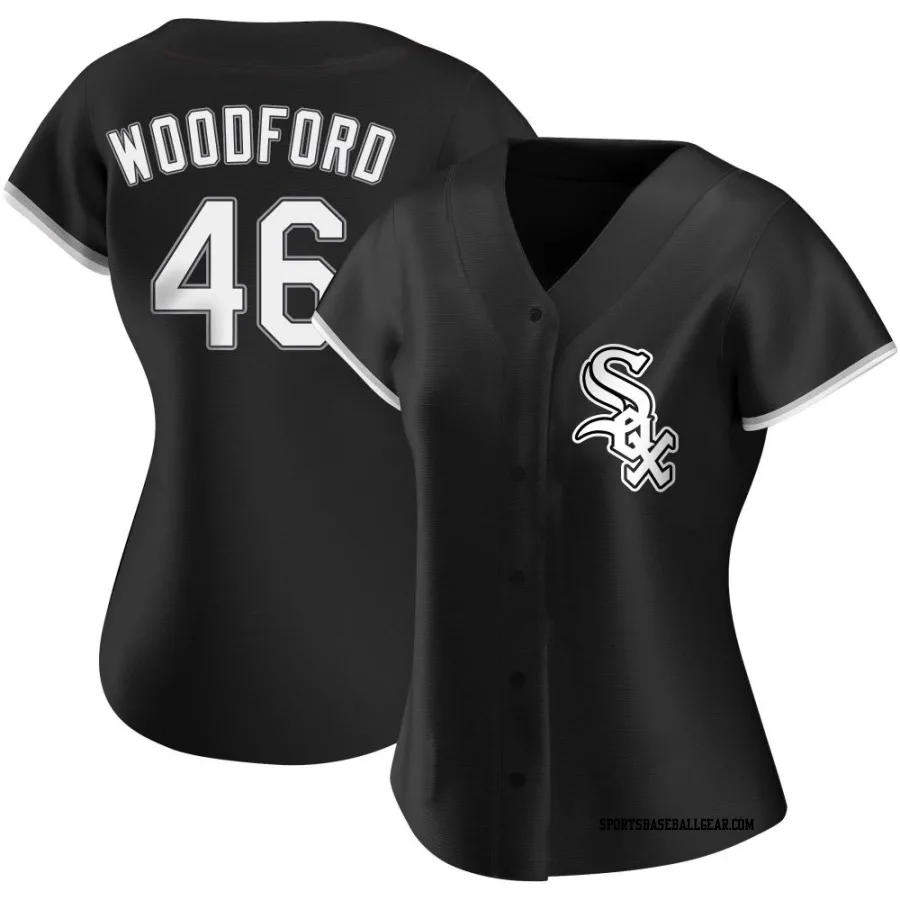 Jake Woodford Women's Chicago White Sox Black Authentic Alternate Jersey