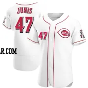 Jakob Junis Men's Cincinnati Reds White Authentic Home Jersey