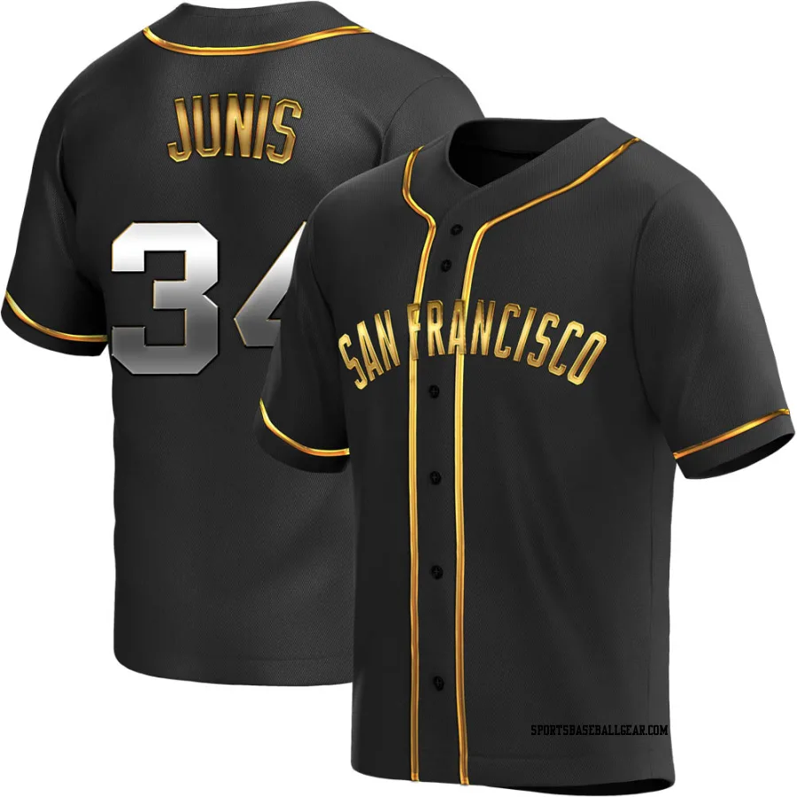 Jakob Junis Men's San Francisco Giants Black Golden Replica Alternate Jersey