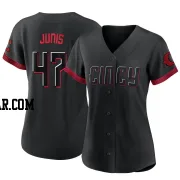 Jakob Junis Women's Cincinnati Reds Black Authentic 2023 City Connect Jersey