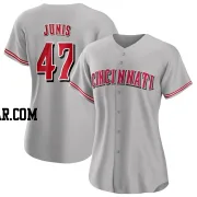 Jakob Junis Women's Cincinnati Reds Gray Authentic Road Jersey