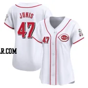 Jakob Junis Women's Cincinnati Reds White Limited Home Jersey