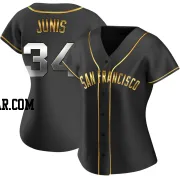 Jakob Junis Women's San Francisco Giants Black Golden Replica Alternate Jersey