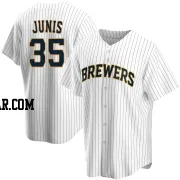 Jakob Junis Youth Milwaukee Brewers White Replica Home Jersey