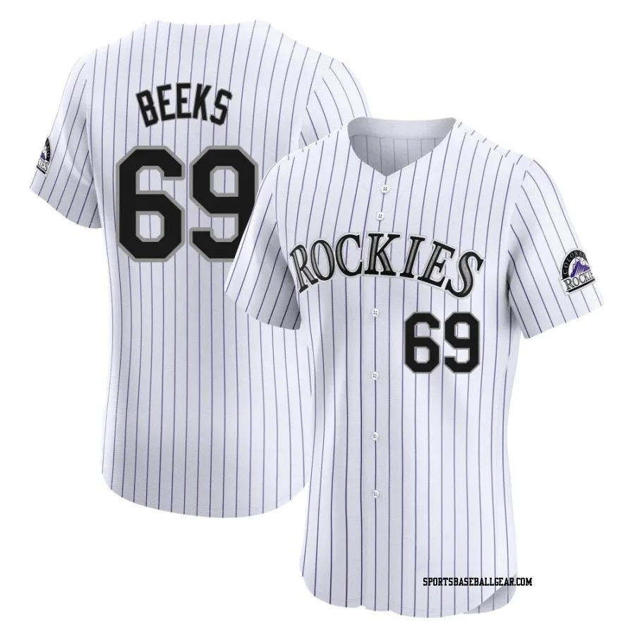 Jalen Beeks Men's Colorado Rockies White Elite Home Jersey