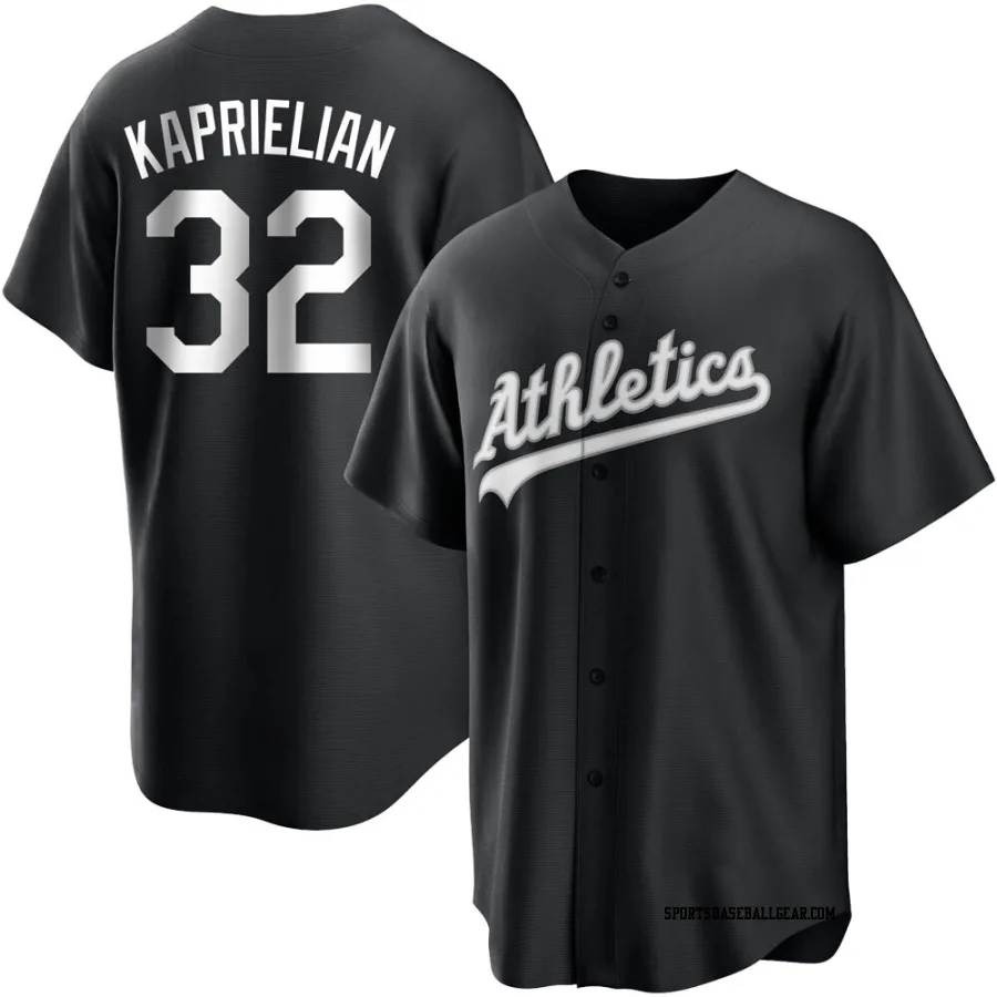 James Kaprielian Men's Oakland Athletics Black/White Replica Jersey