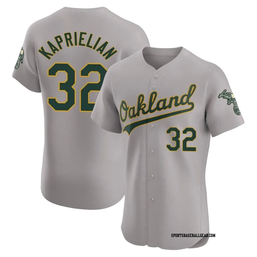 James Kaprielian Men's Oakland Athletics Gray Elite Road Jersey