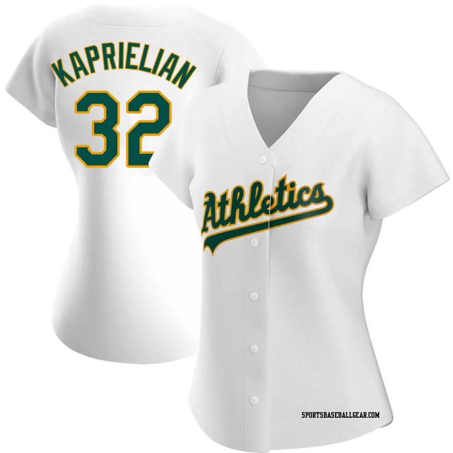 James Kaprielian Women's Oakland Athletics White Authentic Home Jersey