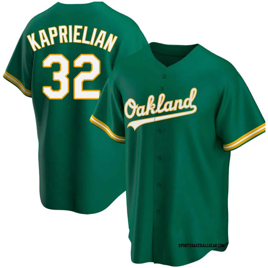 James Kaprielian Youth Oakland Athletics Green Replica Kelly Alternate Jersey