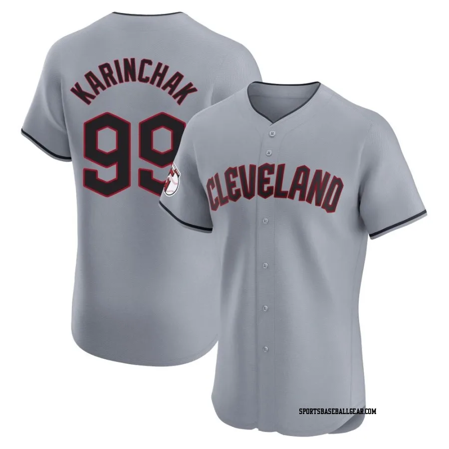 James Karinchak Men's Cleveland Guardians Gray Elite Road Jersey