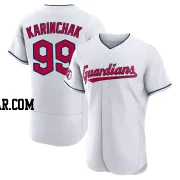 James Karinchak Men's Cleveland Guardians White Authentic Home Jersey