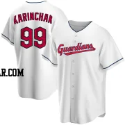 James Karinchak Men's Cleveland Guardians White Replica Home Jersey