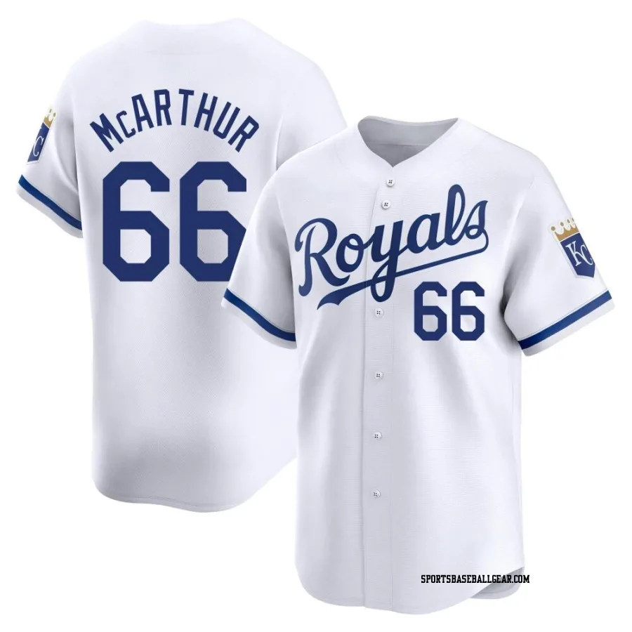 James McArthur Youth Kansas City Royals White Limited Home Jersey