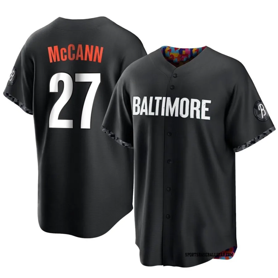 James McCann Youth Baltimore Orioles Black Replica 2023 City Connect Jersey